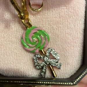 Vintage Juicy Couture pink and green lollipop charm YJRU1806 new in tagged box